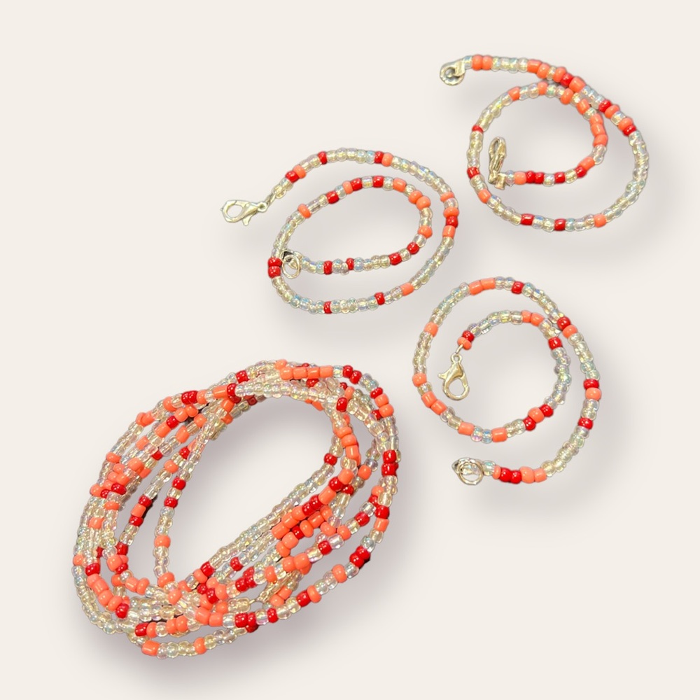 Pink & Burgundy Beaded Chains